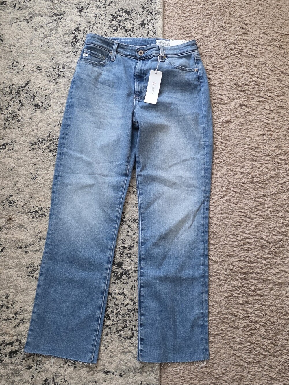 AG Denim Mari Crop Jeans Straight Leg Womens 30 Nwt Central Coastal Boho Western
